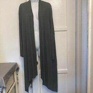 Johnny Was Pete & Greta Lightweight Gray Open Front Cardigan 100% Cotton Large